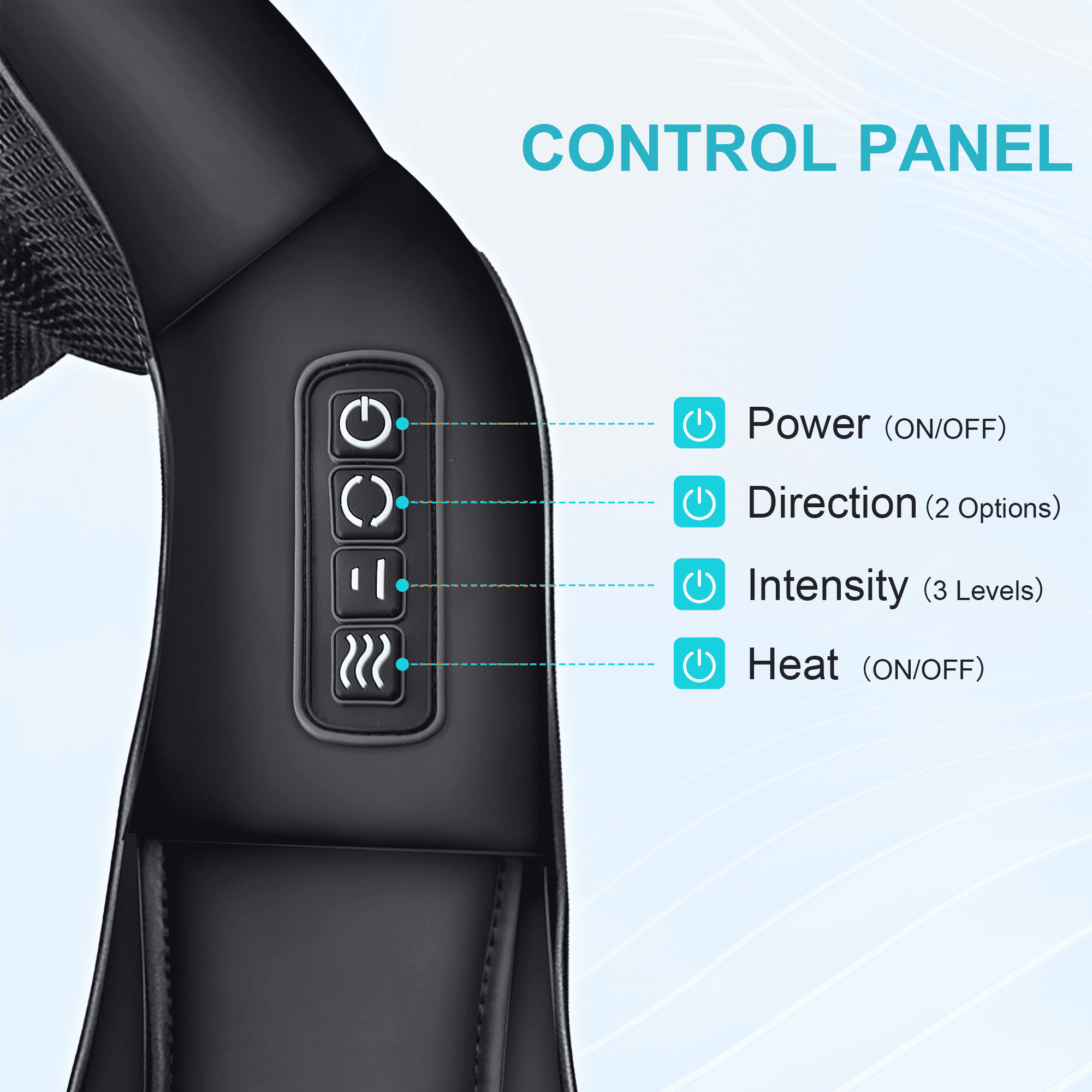 Neck Massager with Heating, Deep Tissue 3D Kneading Massager, Use at Home, Car, Office (Black) - Image 3
