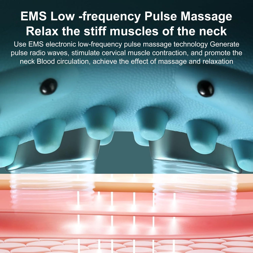 with Pulse, 6-Level Intensity & Magnetic Heat Massage Portable Cervical Relief for Muscle Stiffness and Fatigue - Image 2
