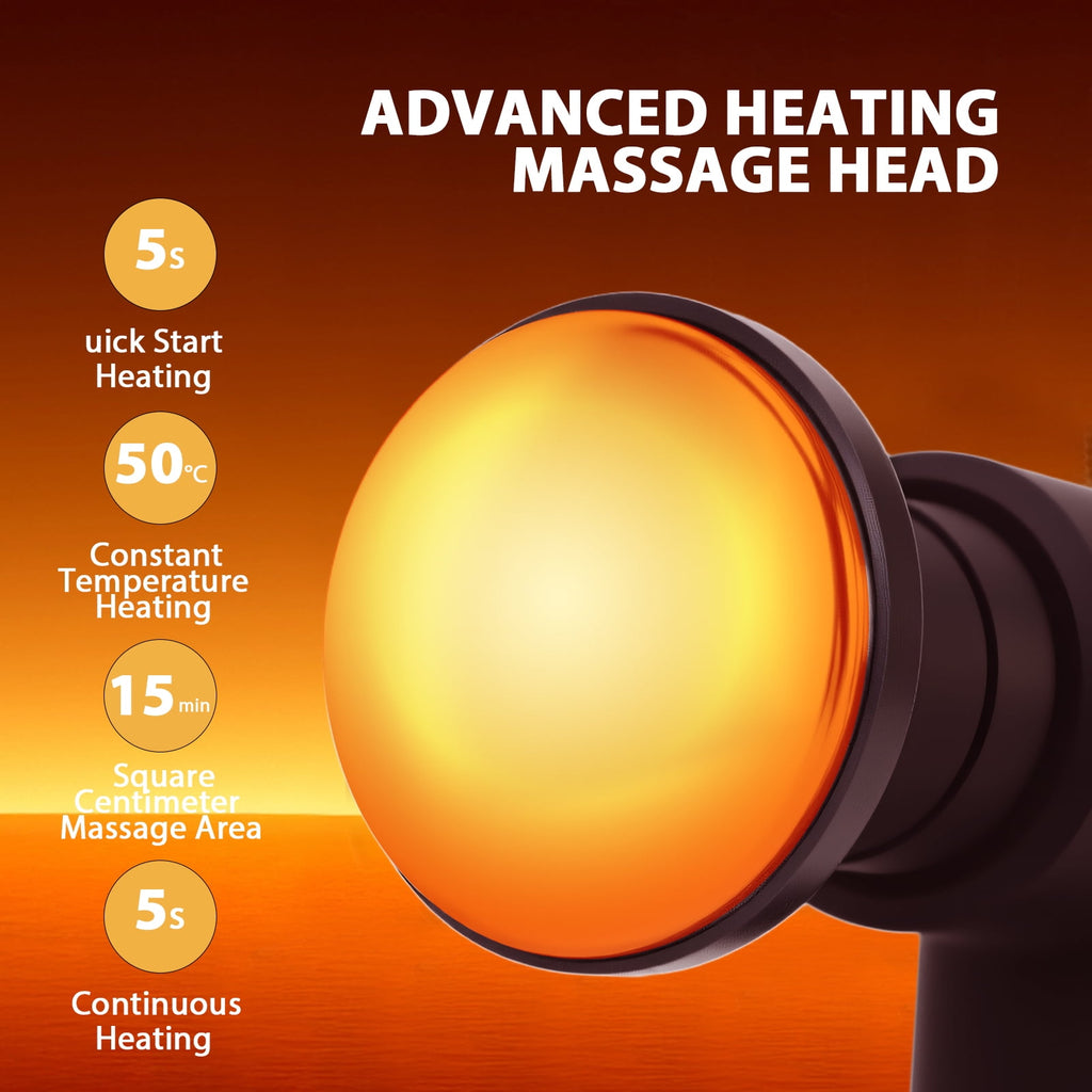 with Heat and Cool, Neck and Back Percussion Deep Tissue r with 6 Heads, Soreness Relief for Adults, Athletes - Image 5