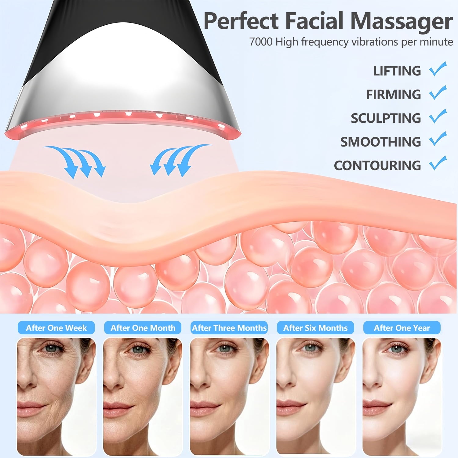 3 Color Red Light Face & Neck Massager, Adjustable Vibration & Thermal Function Neck Firming Device, Portable Skincar... - Image 5