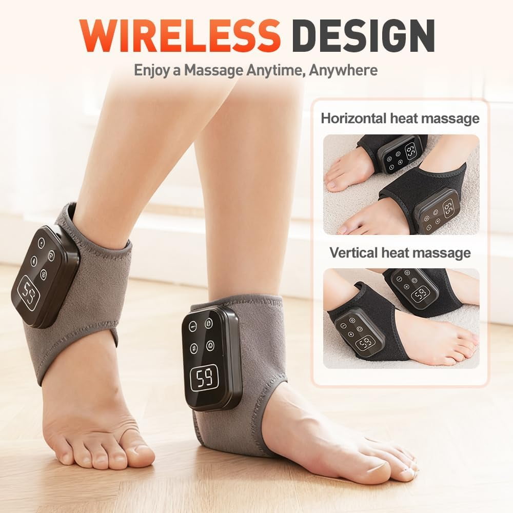 Triple Method Massager, Massager for Neuropathy Customizable Massage, Wireless & Portable Heated Ankle Wrap with 3 Vi... - Image 3