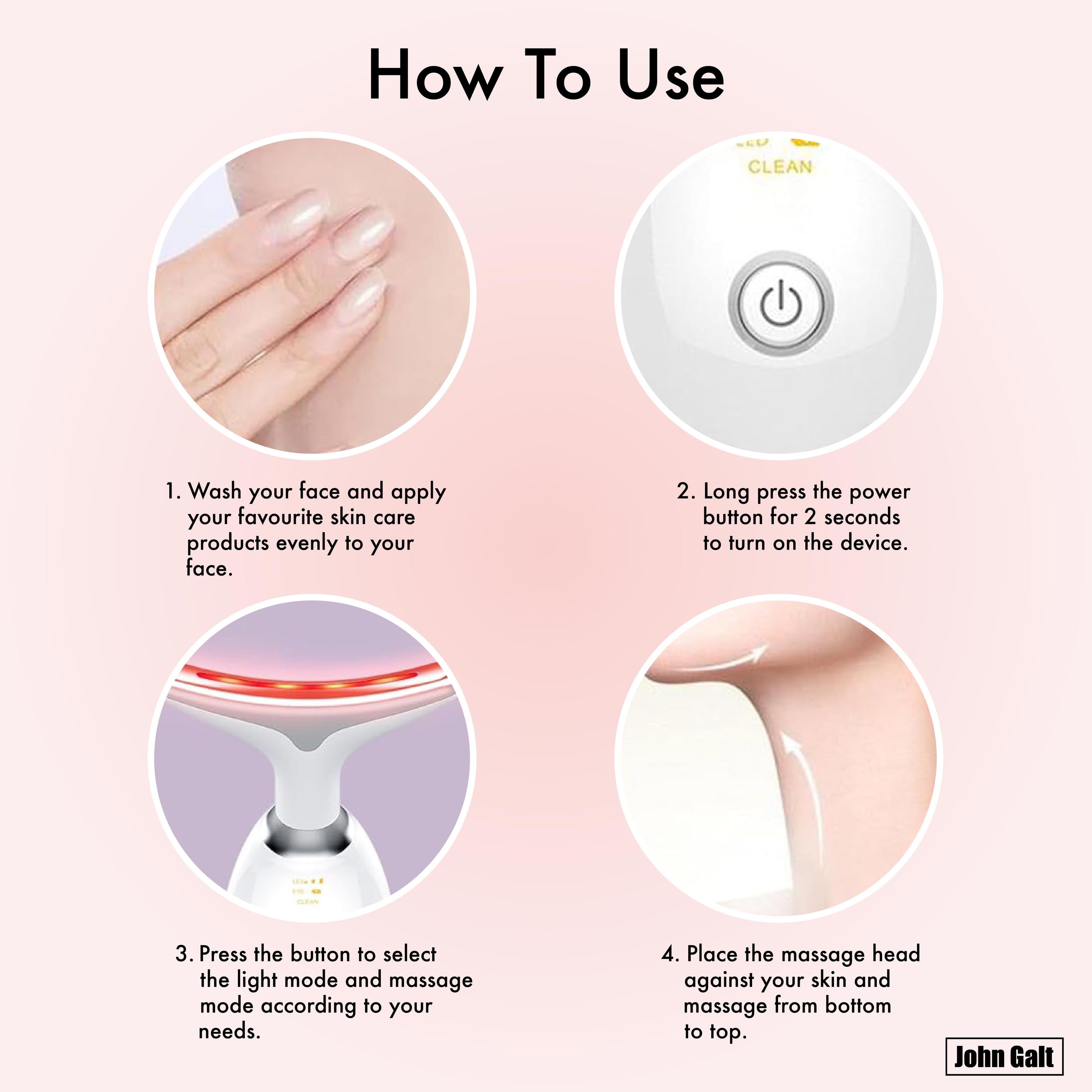 Red Light Therapy Massager for Face and Neck, 7 Color Led w/ Skin Care - Image 5