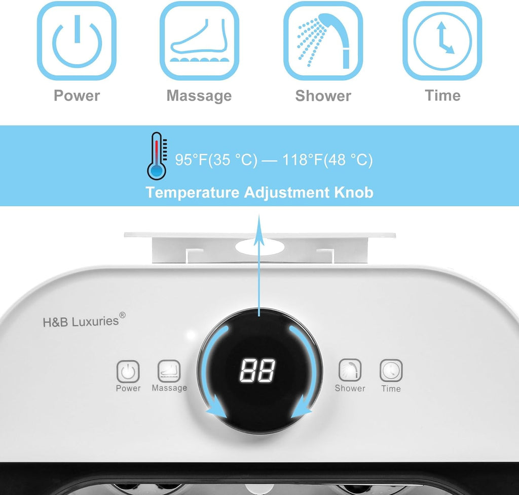 with Heat for Stress Relief, Feet Bath with Motorized Rollers and Shower, Temperature Control, Timer and Display, Ide... - Image 3
