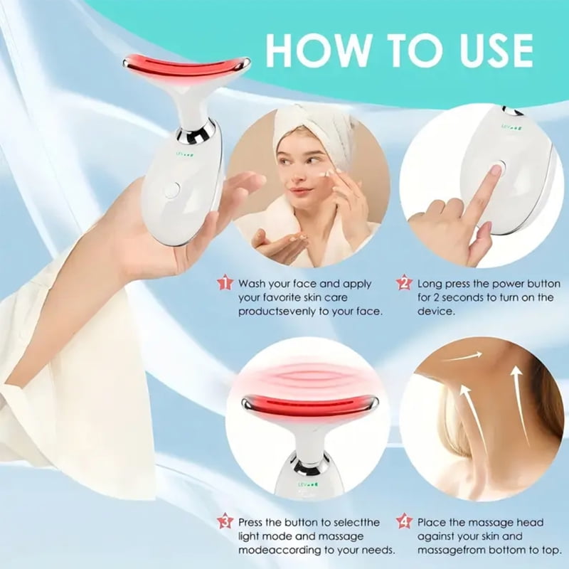 7-in-1 LED Electronic Facial Massager Beauty Neck Instrument Skincare Facial Massager Skin Care Vibration Double Chin... - Image 3