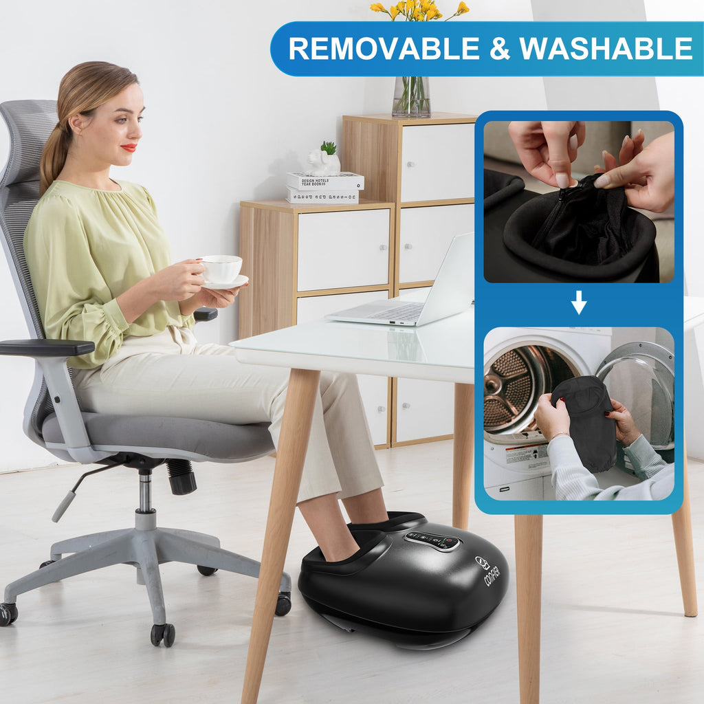 Massager with Heat Deep Kneading Feet Massage Machine for Plantar Fasciitis Blood Circulation Size Up to 13-Black - Image 3