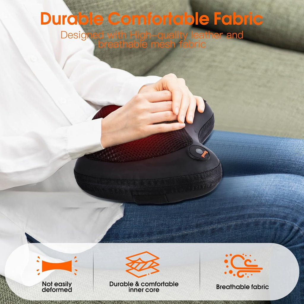 and Neck Massager with Heat, Electric 3D Deep Kneading Tissue Massage Pillow for Chair & Car, Muscle Pain Relief on S... - Image 2