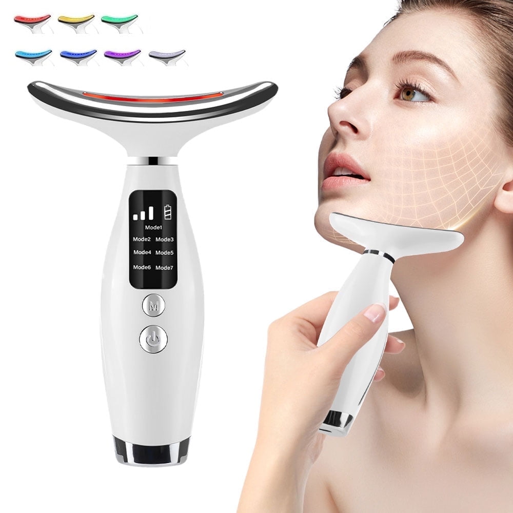 2025 New Face Neck Massager with 7-Color Light Modes for Face Sculpting Skin Care,Tightening,Smoothness, Facial Massa...