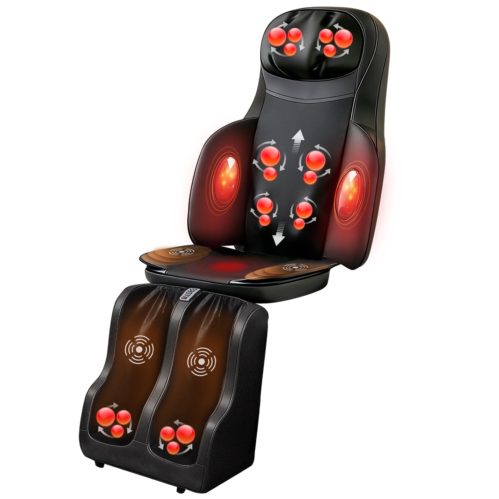 Massage Chair Pad with Heat, Shiatsu Neck & Back Massager with Foot Massager, Kneading & Rolling Massage for Pain Rel... - Image 2