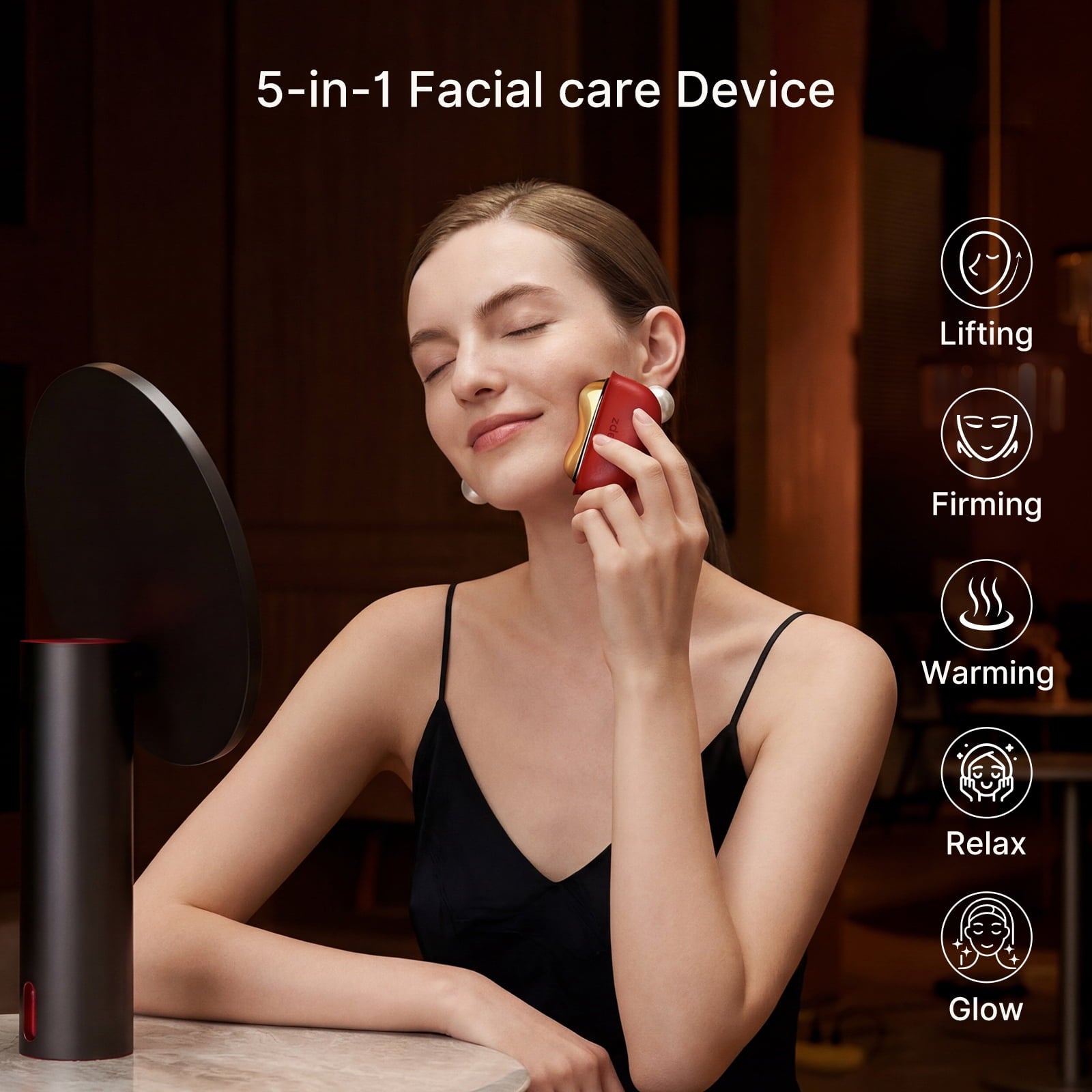 LED Red Light Therapy Facial & Neck Massager Heated Gua Sha Facial Sculpting Device with Vibration for Firming & Lift... - Image 6