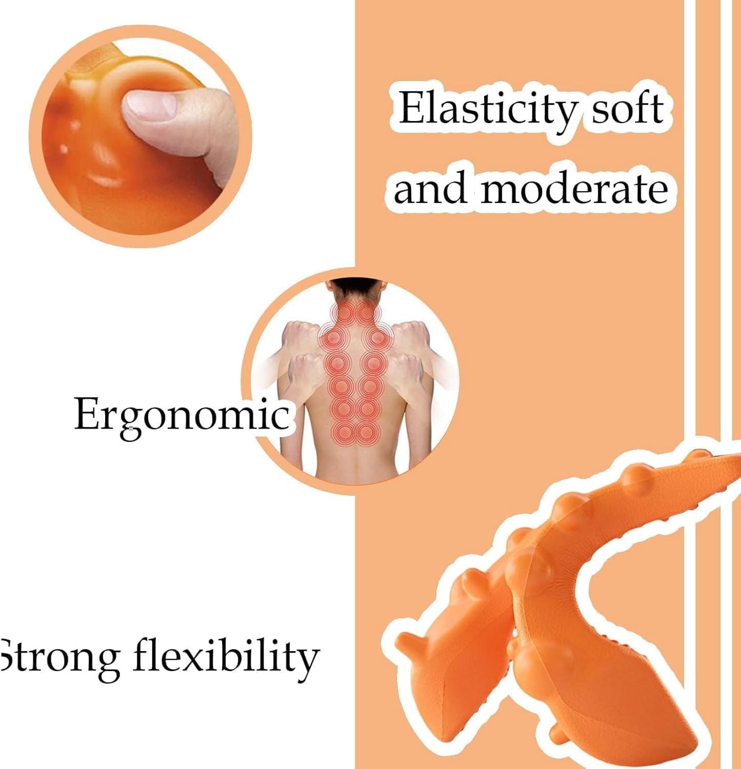 Massager - Occipital Release Tool, Neck Release Pressure Massage to Shoulder Blade (Orange) - Image 2