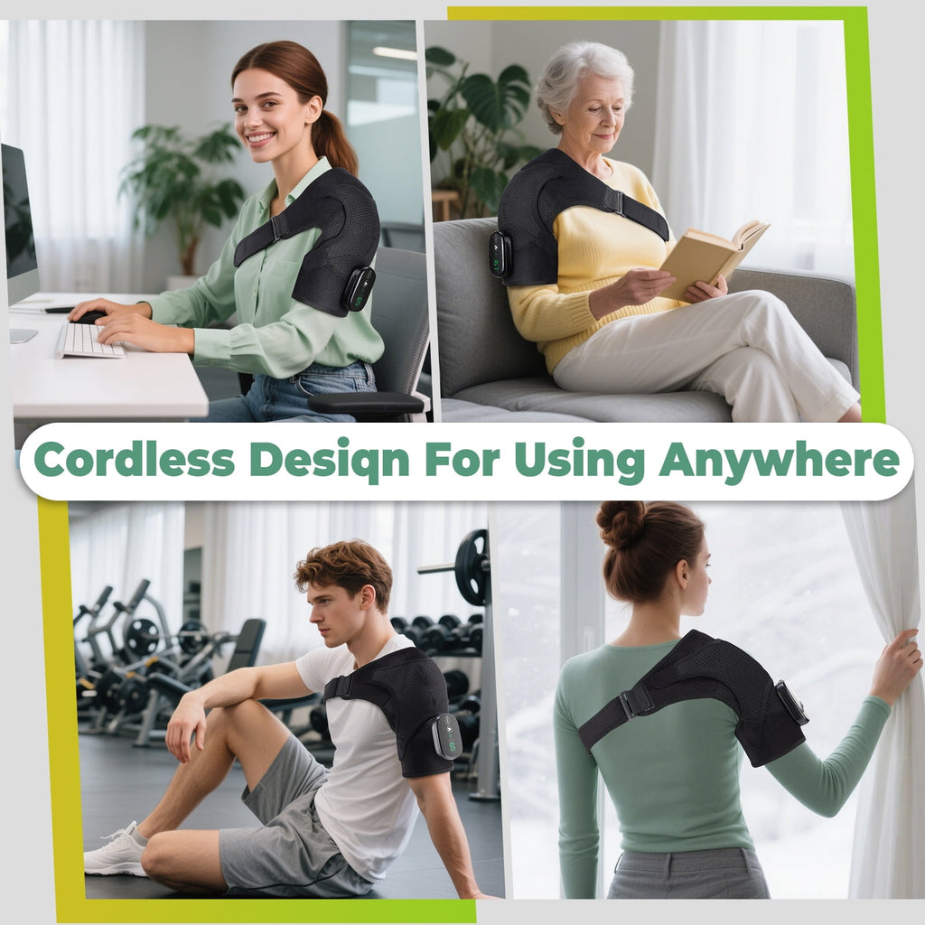 Cordless Heated Brace with Vibration and Heat for Rotator Cuff Relief, Adjustable Heated Massager, Gifts for Women Men - Image 5