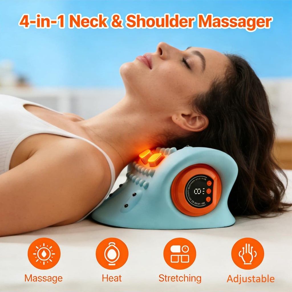 2026 New Upgrade 4 In 1 Neck & Shoulder Massager With Heat & Comfortable Stretching Portable Adjustable Intensity Lon... - Image 4