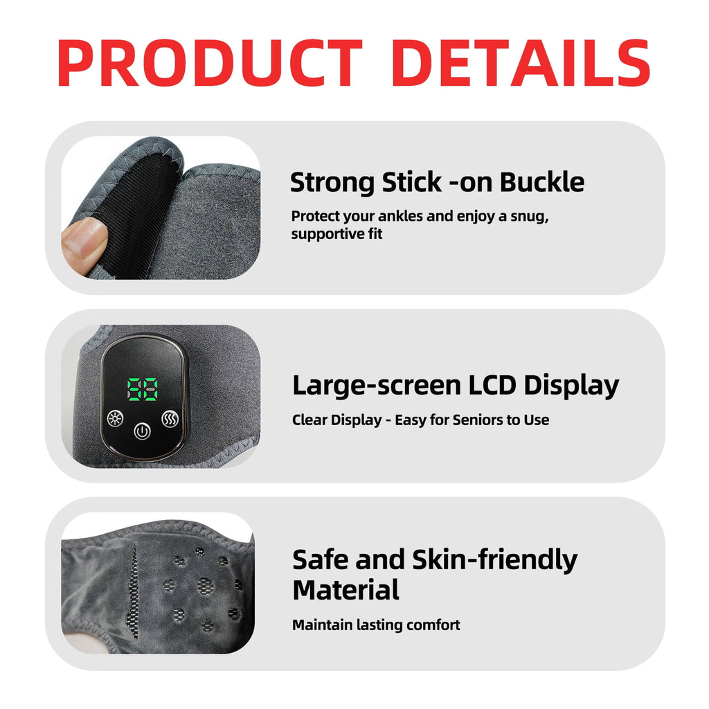 Portable Feet & Ankle Massager with 3-Speed Vibration and 5-Temperature Settings (104°F-140°F),Touch Screen for All A... - Image 5