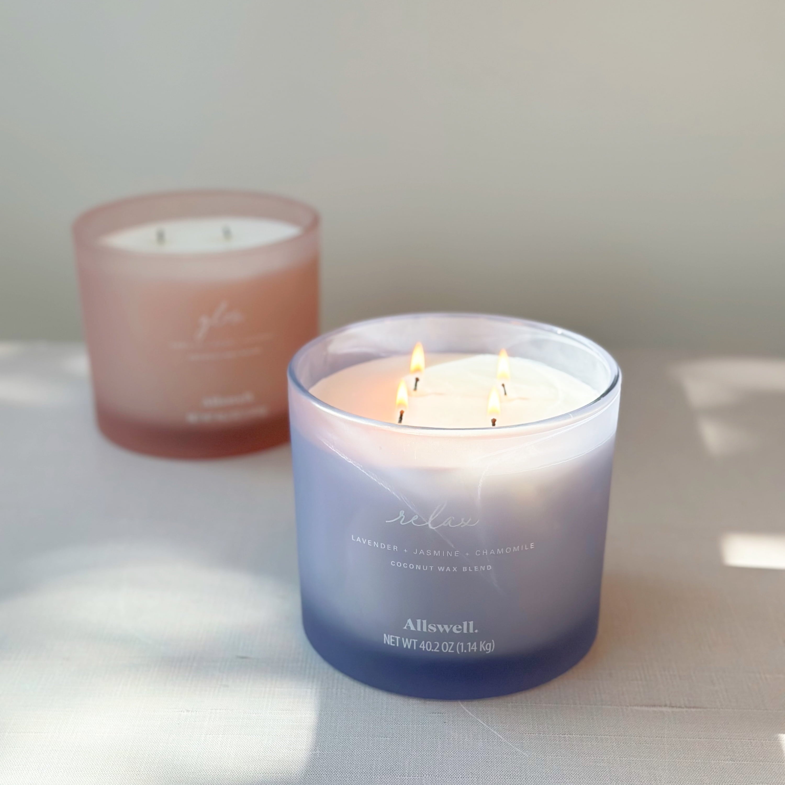 ( + Jasmine + Chamomile) Scented 4-Wick Spa Jar Candle 40.2oz. - Image 6