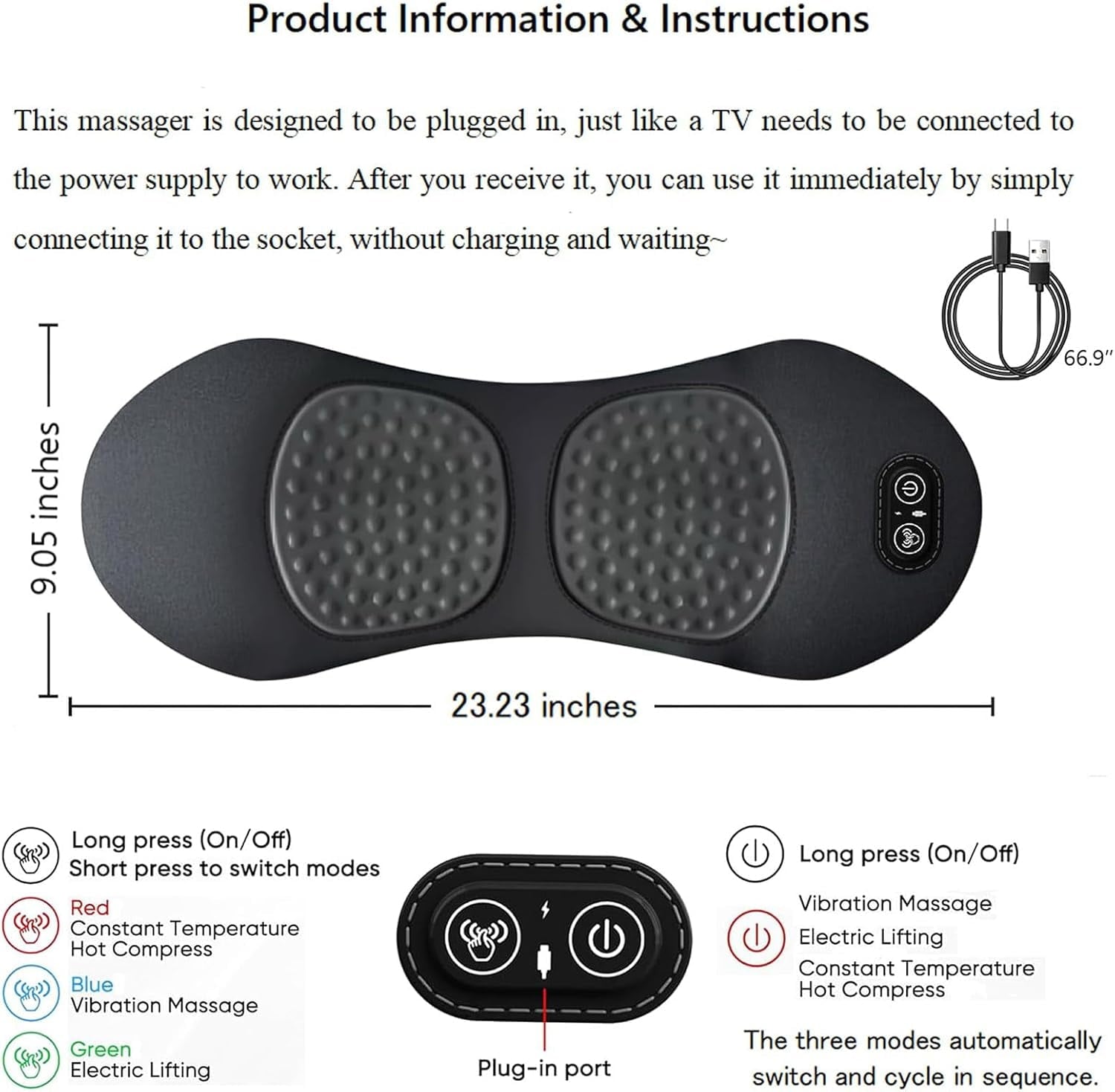 Fusion Back Massager, 2026 Upgraded 3 in 1 Neck Shoulder Backs Massagers with Traction, Vibration & Heat My Soothe La... - Image 6