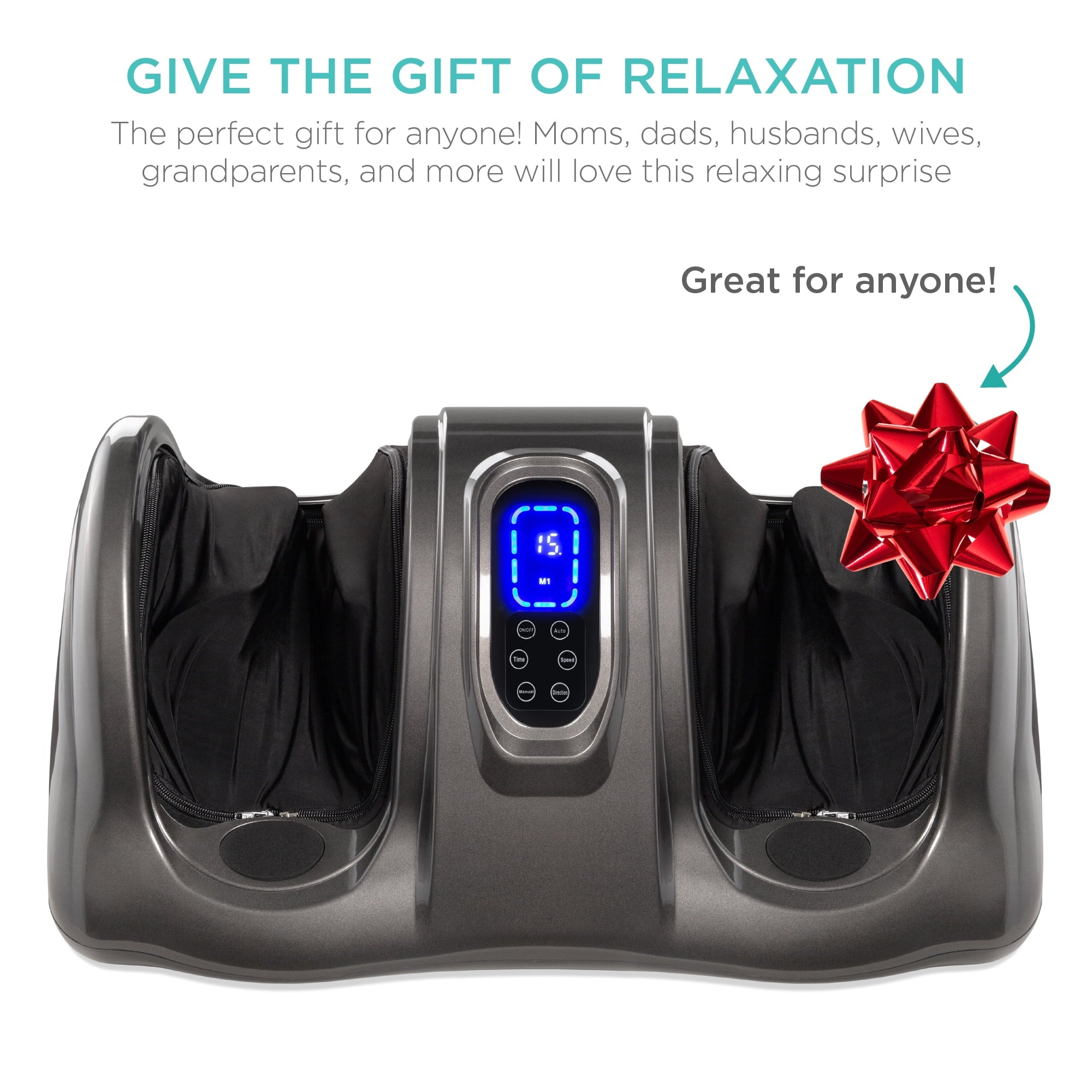 Therapeutic Kneading & Rolling Shiatsu Foot Massager w/ High Intensity Rollers, Remote - Gray - Image 5