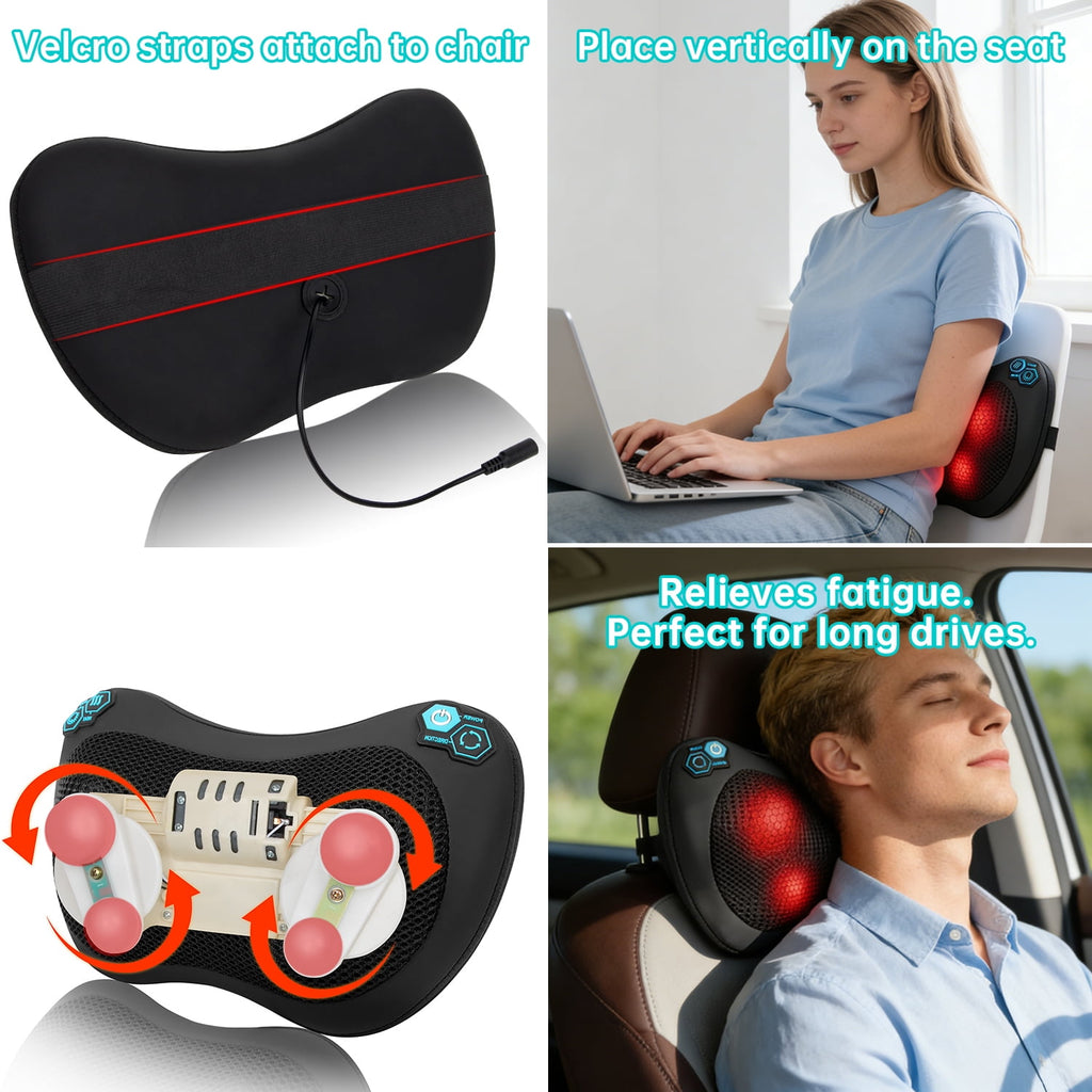 and Back Massager with Heat, 3D Kneading Pillow, 4 Massage Nodes & Bi-Directional Deep Tissue Massage for /Shoulders/... - Image 2