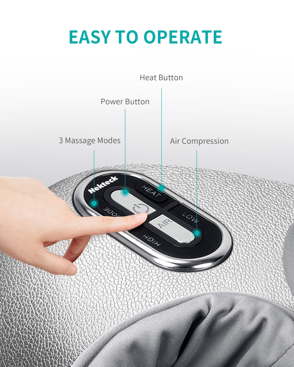 Massager Machine with Soothing Heat, Deep Kneading Therapy (Sliver) - Image 3