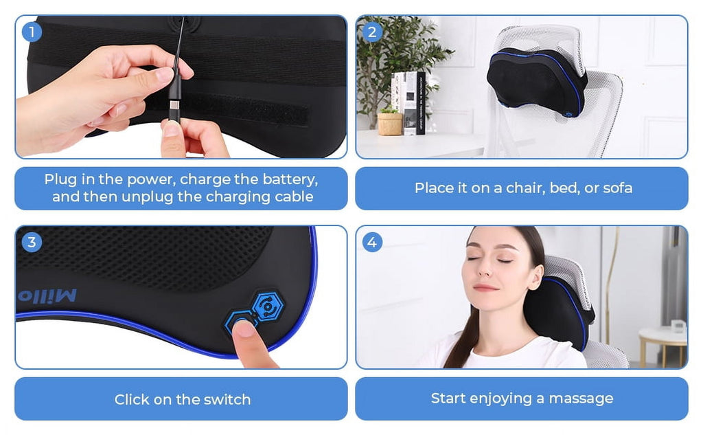 Neck Massager with Heat, Cordless Shiatsu Back Massage Pillow - Image 3