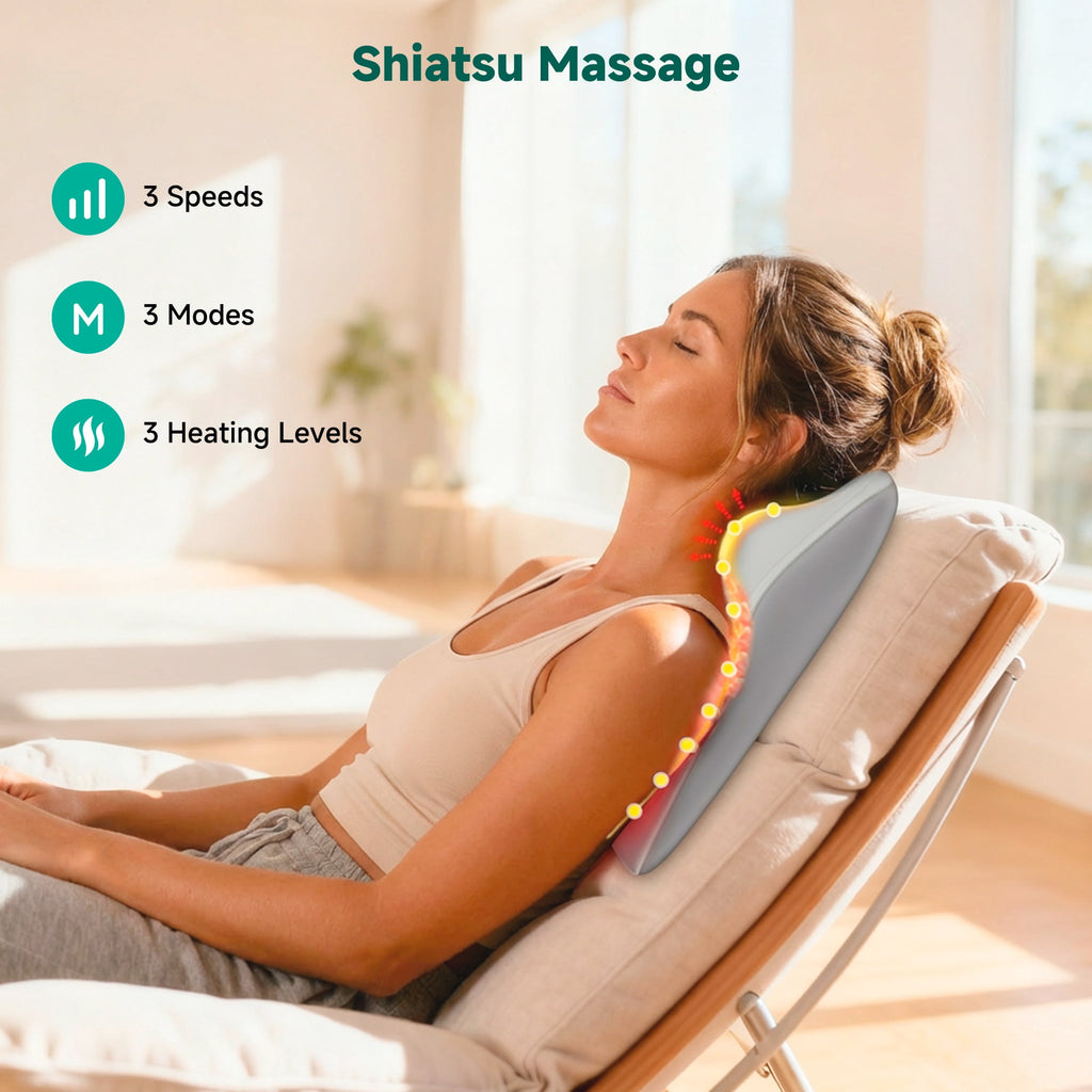 & Back Massager with Heat, 4D Deep Kneading Shiatsu 8 Massage Nodes, Gift - Image 3