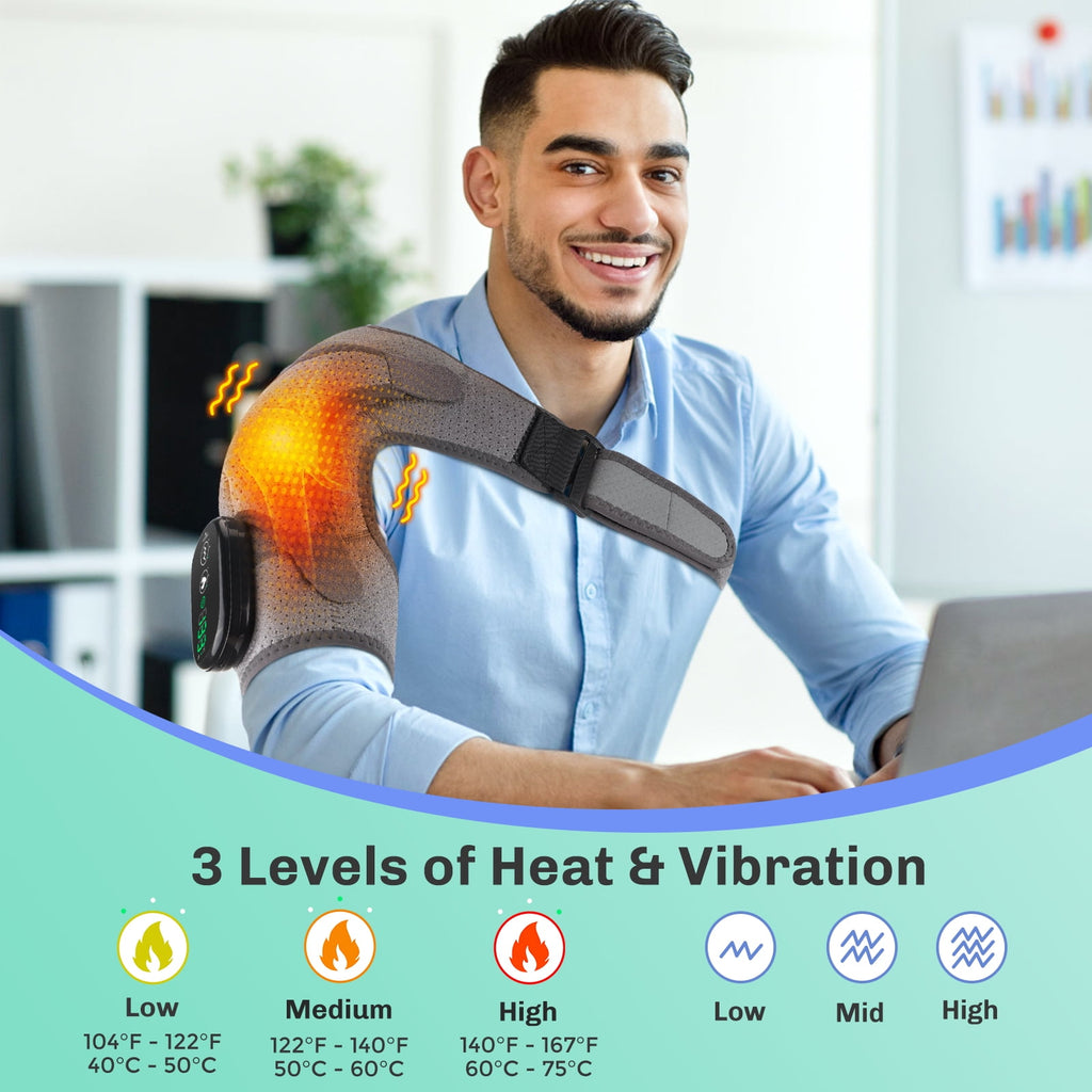 with Massage,Heated Wrap for Women Men, Cordless Massager with 5000mAh Battery,Heated Brace with 3 Heat & 3 Vibration... - Image 2