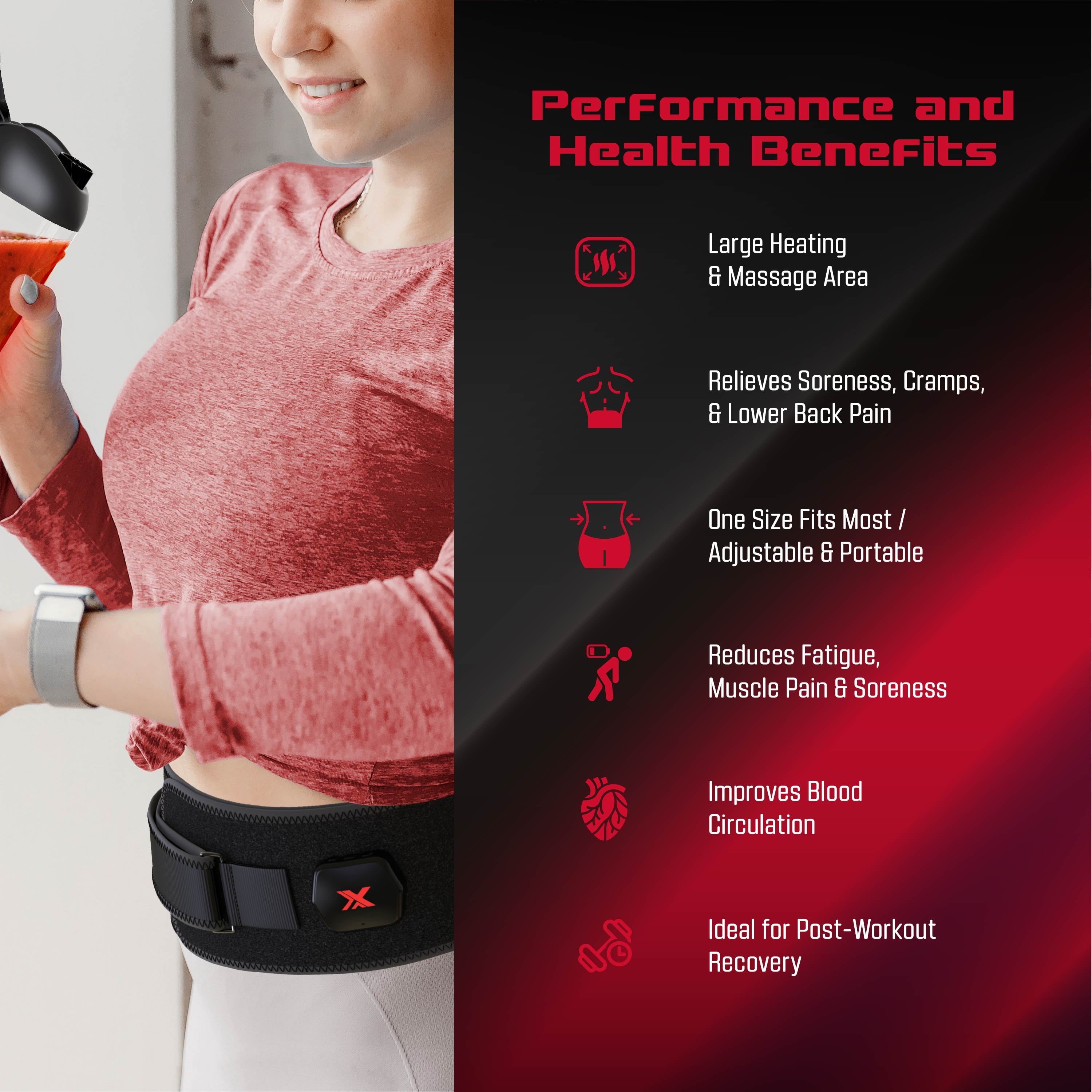 Heated Massage Belt, Cordless Lower Back Massager with Heat - Image 5