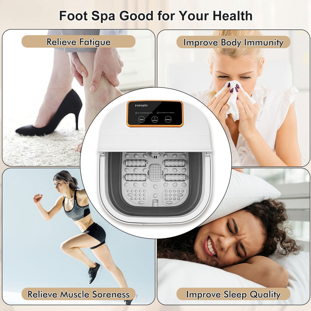 Bath with Heat, Temperature Control, Massage Rollers, Bubble & Pedicure Kit, Portable Massage for Relaxation - Image 6