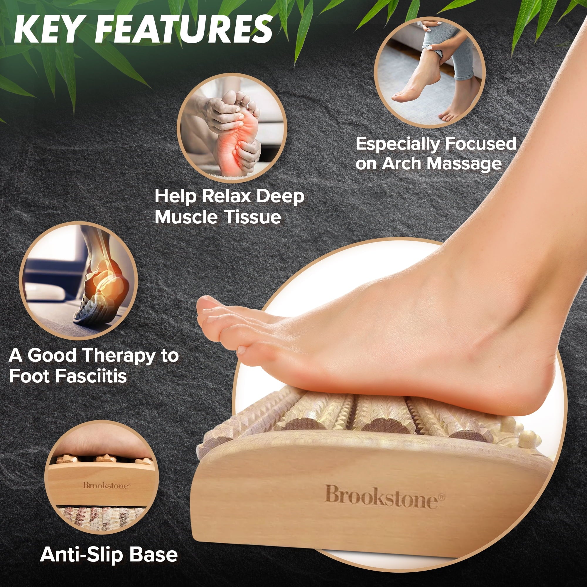 Massager for Plantar Fasciitis Relief Wooden Massage - Image 4
