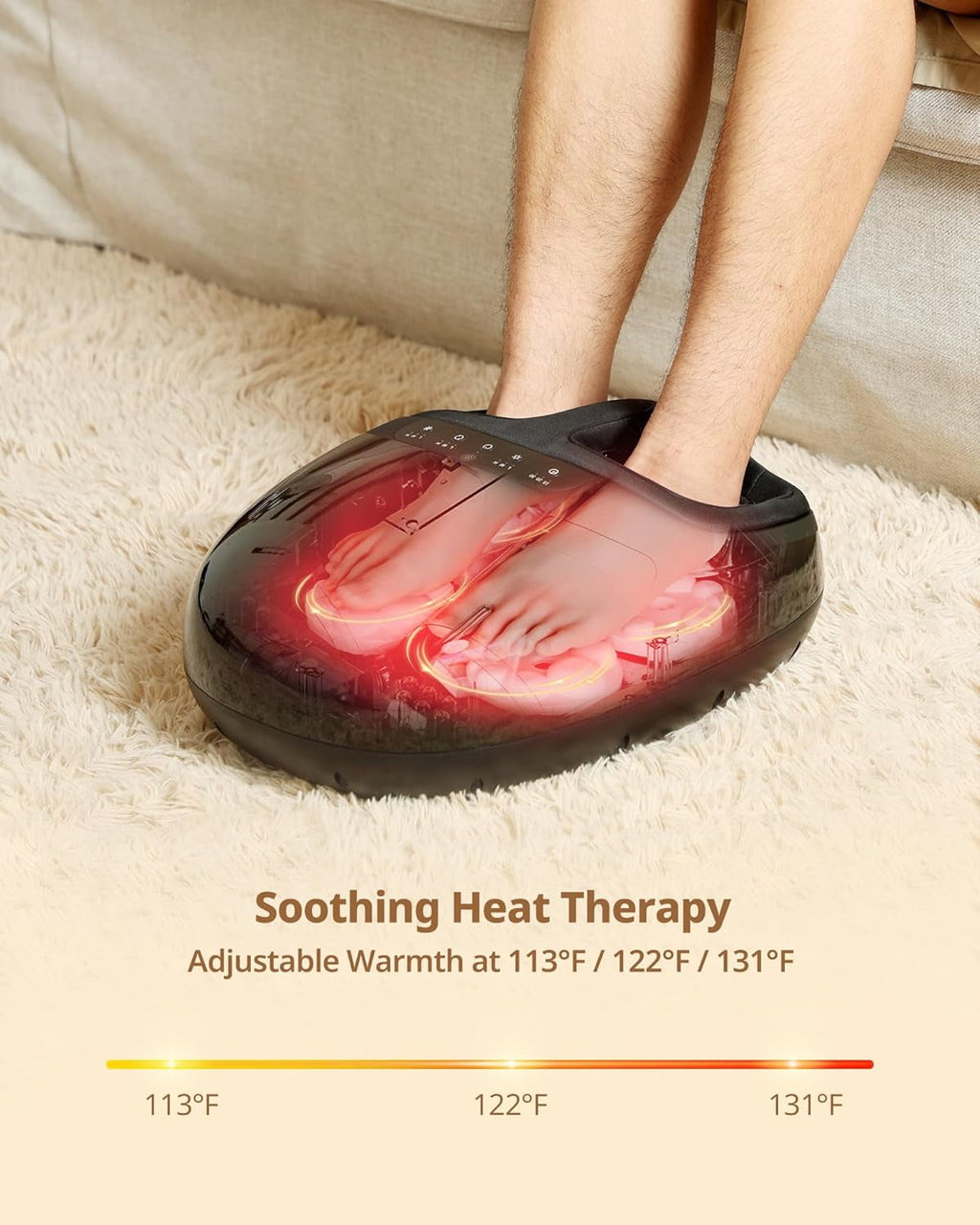 Machine with Heat, Deep Kneading, Air Compression, Remote Control for Plantar Fasciitis, Sore Feet & Pressure and Pai... - Image 3