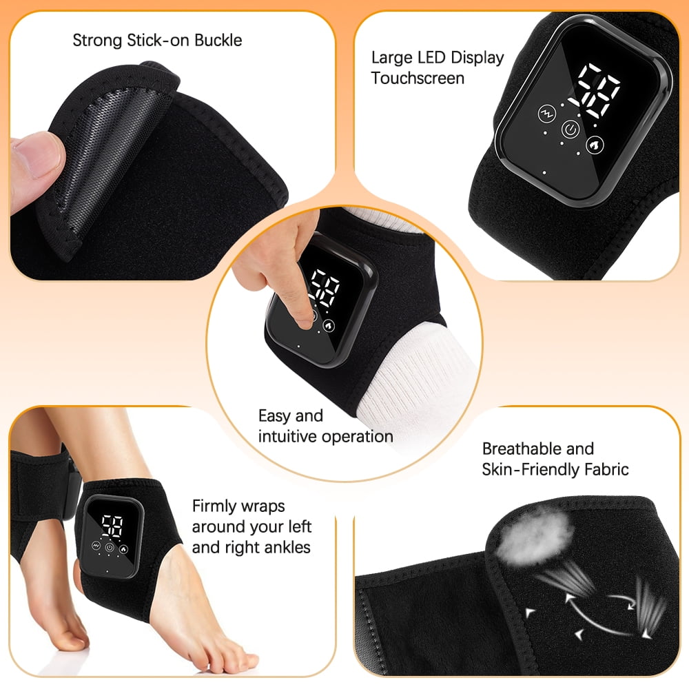 with Heat, Heating Pad for Relief, Electric Foot Heated Brace with 3 Heat Levels, 3 Vibration Modes, Relax for Left a... - Image 6