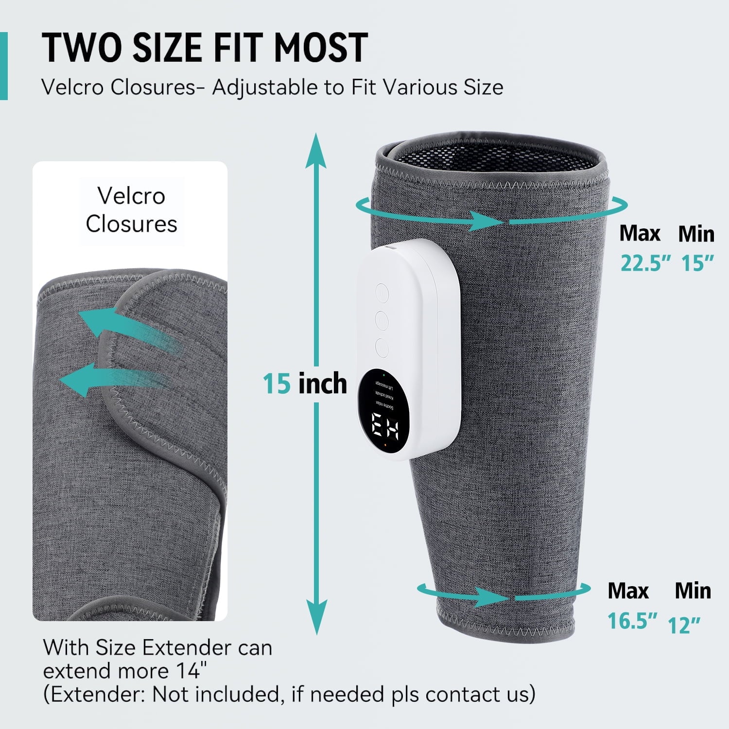 for Circulation and Pain Relief,Calf Air Compression with Heat, with 3 Intensities,3 Modes,Easy to use, Muscle Relaxa... - Image 2