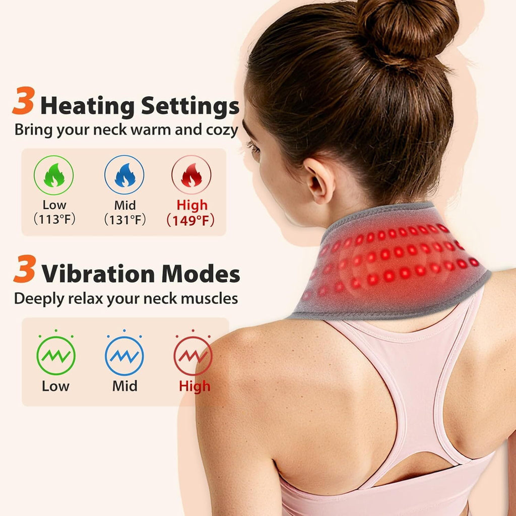 Cordless Massager, Rechargeable Scarf with 3000mAh Power Bank, 3 Heat Settings & Vibration Massage, Muscle Relaxation... - Image 2