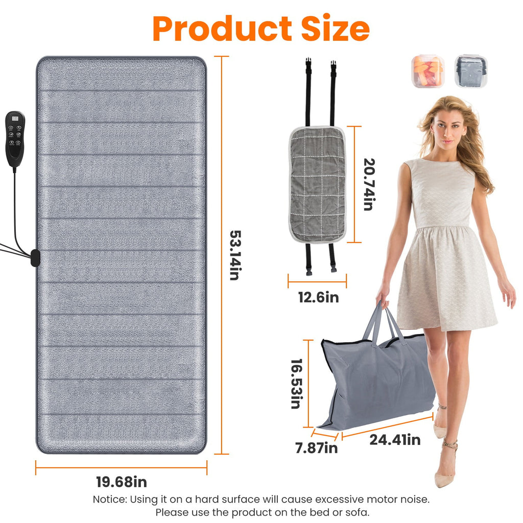 Electric Full Body Massage Mat with Heat, 10 Vibration Motors, 9 Modes & Intensity Levels, Detachable Neck Massage Pi... - Image 2