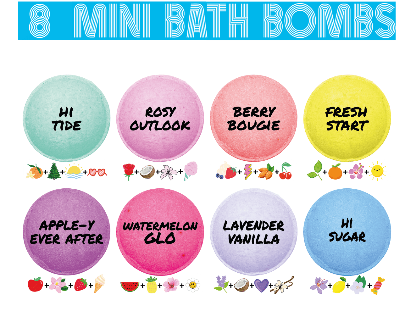 Mini Bath Bomb Bag, 8 Assorted Scents with Surprise Prize, 1.06 oz Each - Image 6