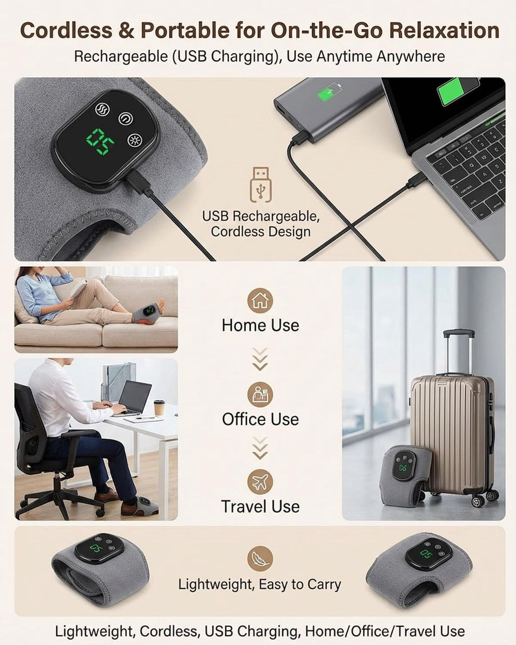 Therapy Foot r,Ankle Renew Spa Bath Cordless Electric Heated with 5 Heat & 3 Vibration for Pain Relief Relaxation Neu... - Image 5