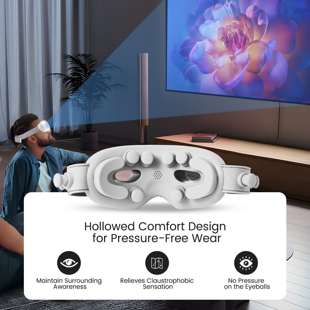 with Heat & Bluetooth - Eligible, Shiatsu Massage for Migraine Relief, Strain, Dark Circles - Rechargeable Mask for S... - Image 4