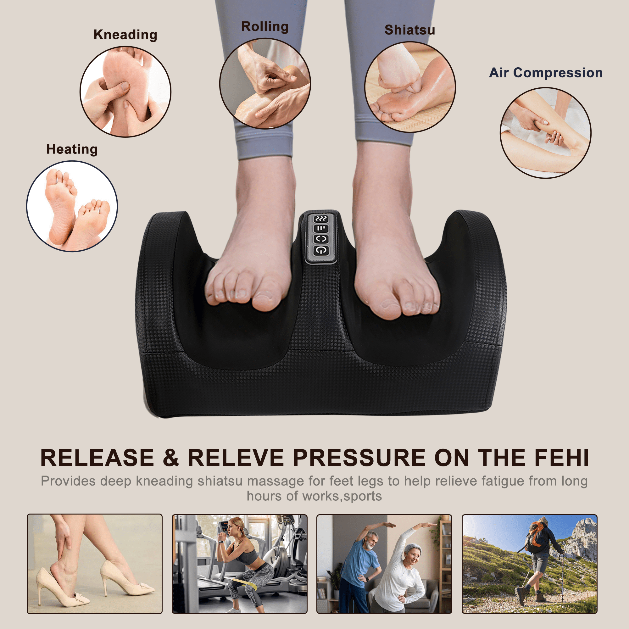 Machine with Heat, and Calf with Massage Roller, Deep Tissue for Plantar Fasciitis, Pain Relief, Promotes Blood Circu... - Image 4