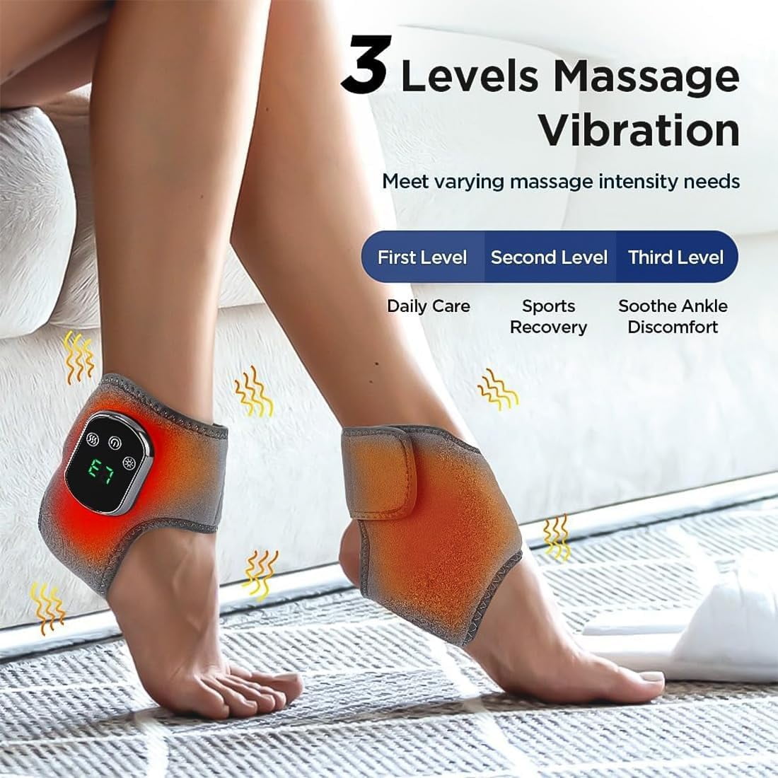 3-in-1 Massager, Ankle Massager for Pain Relief, for Neuropathy, 3 Vibration Modes & 5 Heat Levels, for All Ages Ankl... - Image 2
