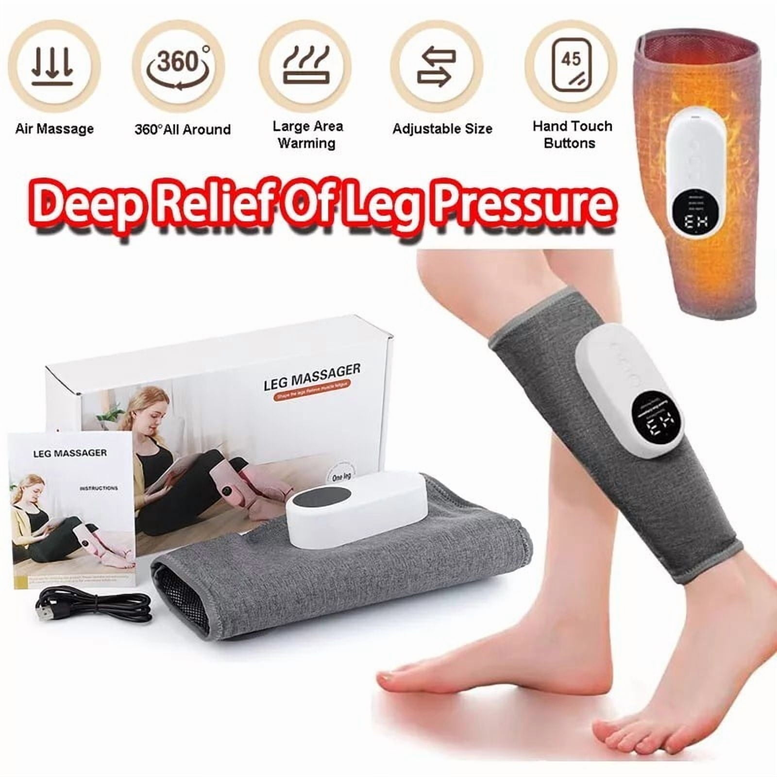 1 Massager for Circulation and Pain Relief, Calf Air Compression Massager with Heat, Massager with 3 Intensities, 3 M... - Image 3