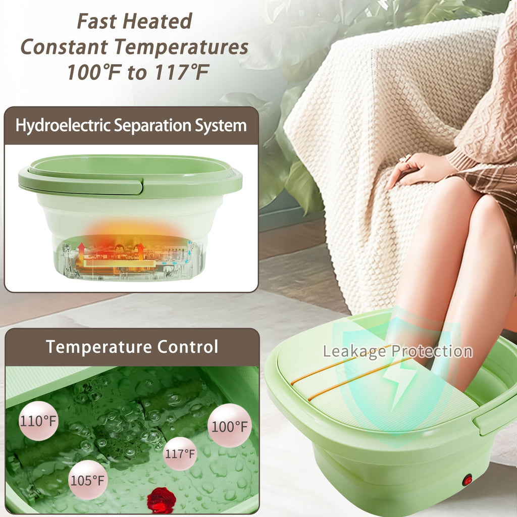 Bath with Heat and Temperature Control, Massager Roller, Bubble, Remote Control, Pedicure Kit, Red Light, Large Heati... - Image 4