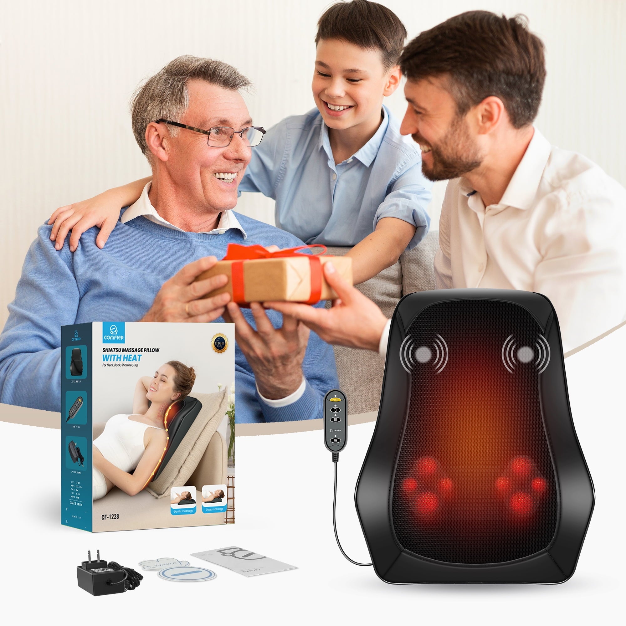 Shoulder & Back Massager with Heat, 8 Kneading Nodes, Portable Massage Pillow - Image 5