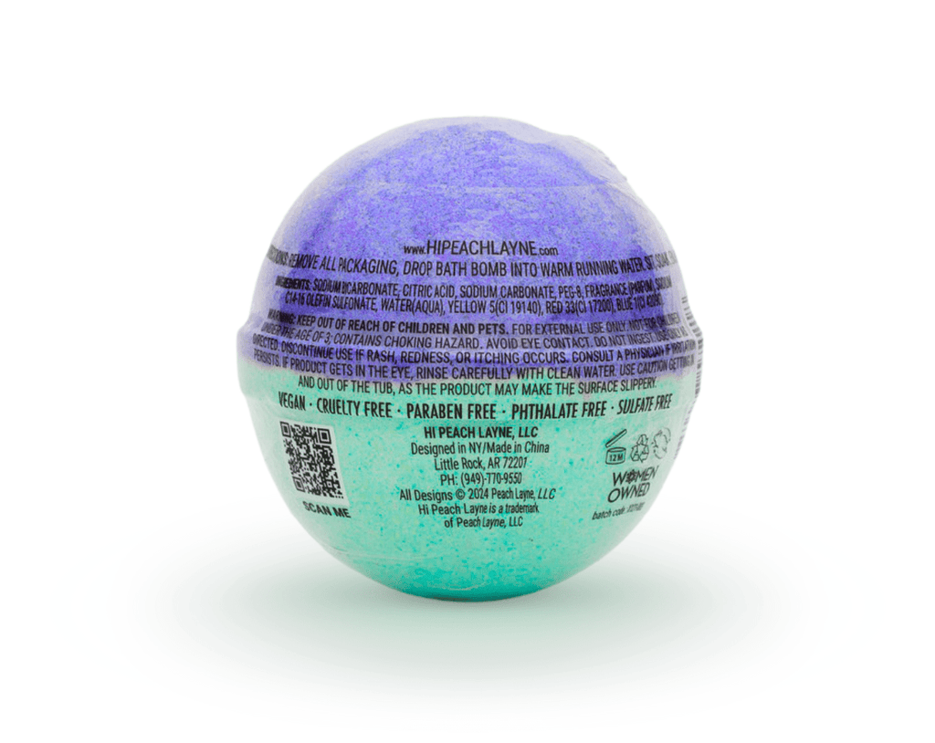(3 pack) Hi Tide, Periwinkle and Turquoise Clean Beauty Bath Bomb with Prize, 4.5oz - Image 3