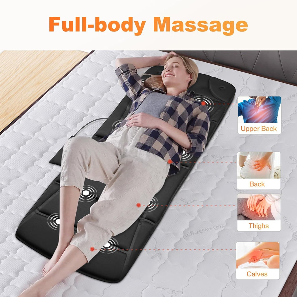 Massage Mat with Heat, Vibration Back Massage Pad, Massager for Neck Back Pain, Massage Mattress Pad, Gifts for Men W... - Image 4