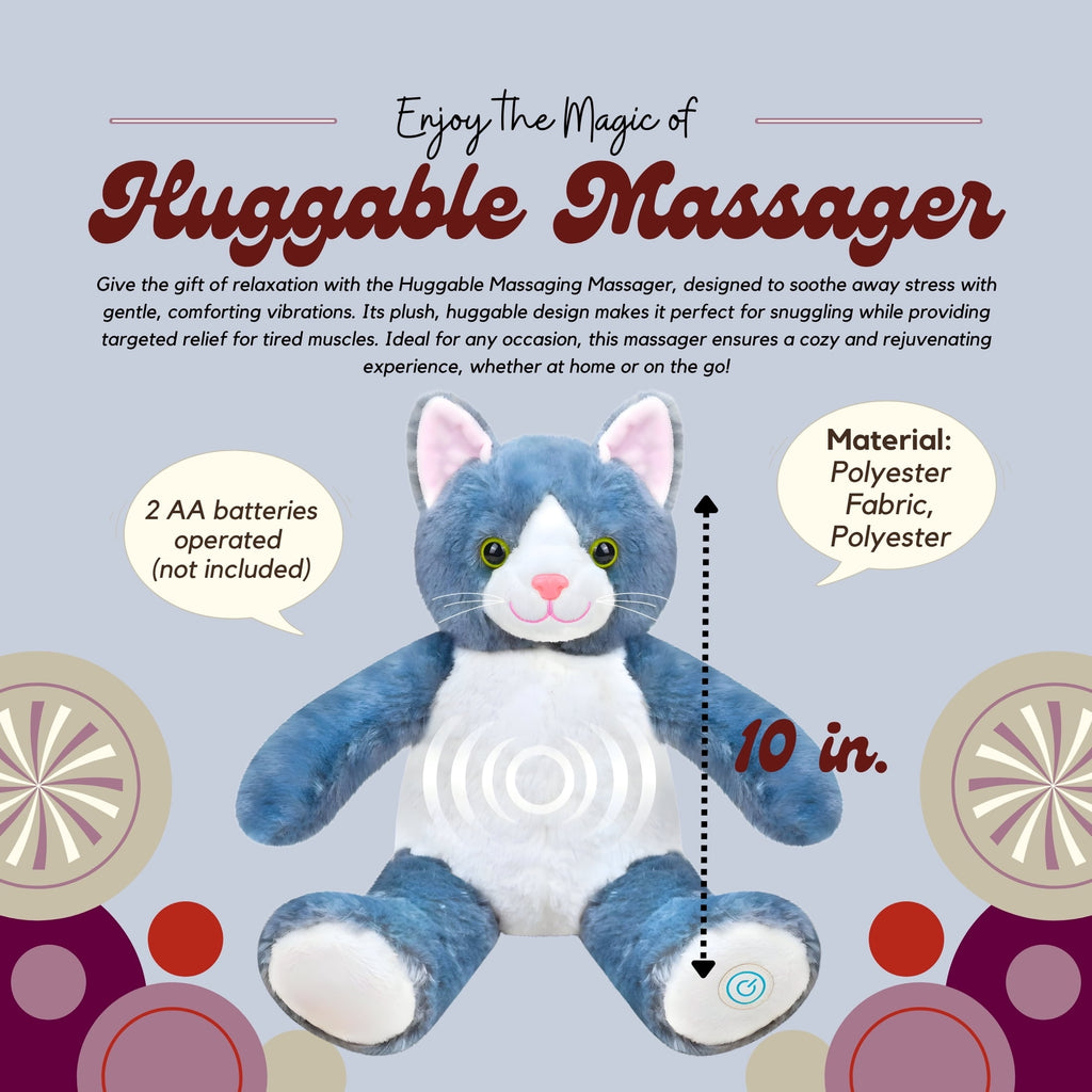 Vibrating Animal Massage Cushion Pillow for Neck Back Shoulder Body with Relaxing Vibration Soft Portable Travel Wrap... - Image 2