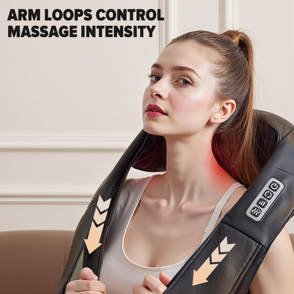 Shiatsu Shoulder and Kneading Back with Heat, for Home, Office, Car Use and Travel Use, Black - Image 2
