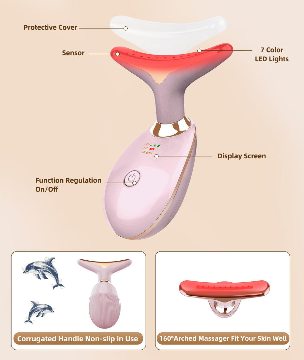 7 Color Face and Neck Massager Light Therapy, Red Light Based Facial Massager for Skin Care, Firming, Smoothing. - Image 3