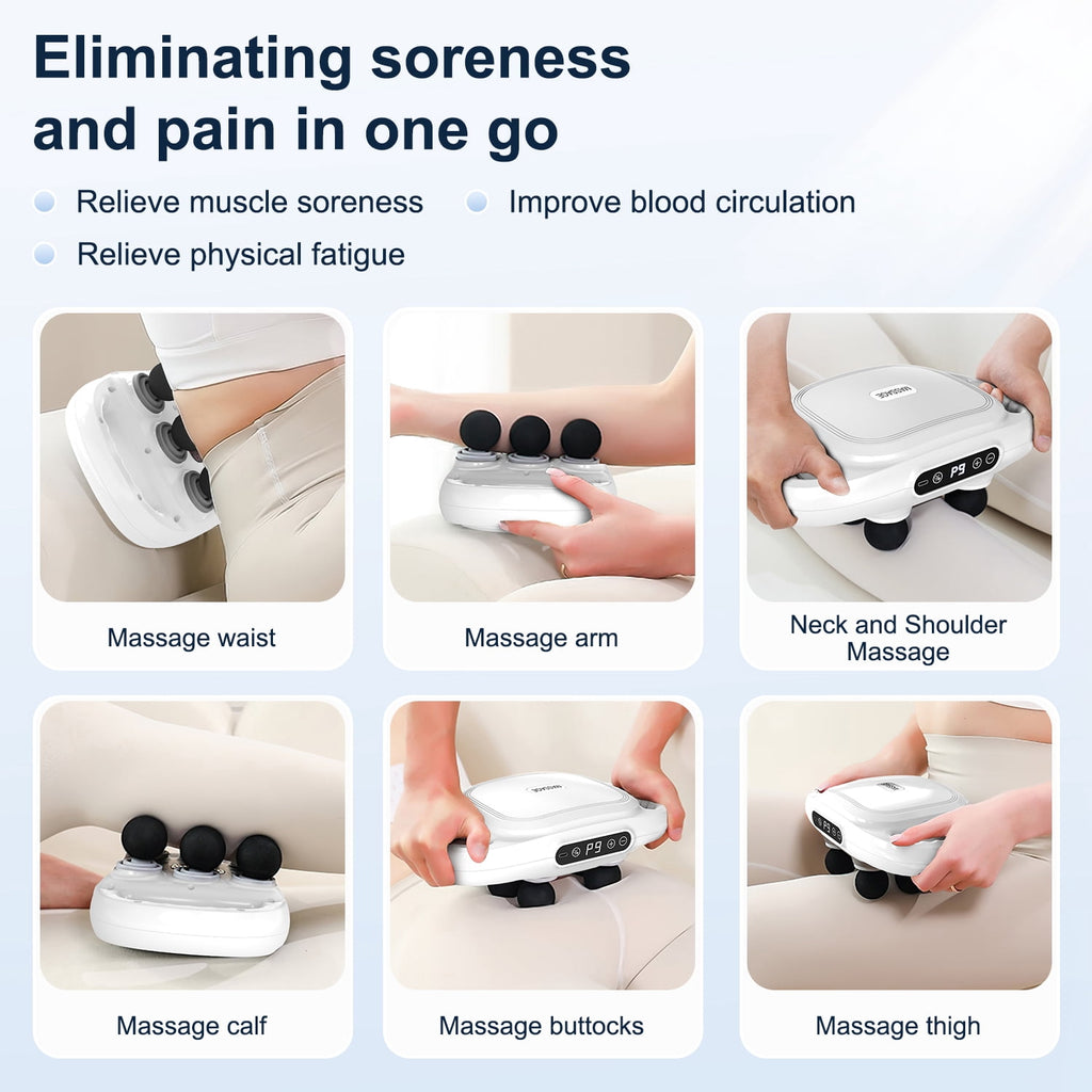 6 Heads Deep Tissue r, Portable Muscle for Back Neck Muscle Relieve, 9 Levels Speed Modes, Digital Display 6 Heads Li... - Image 6