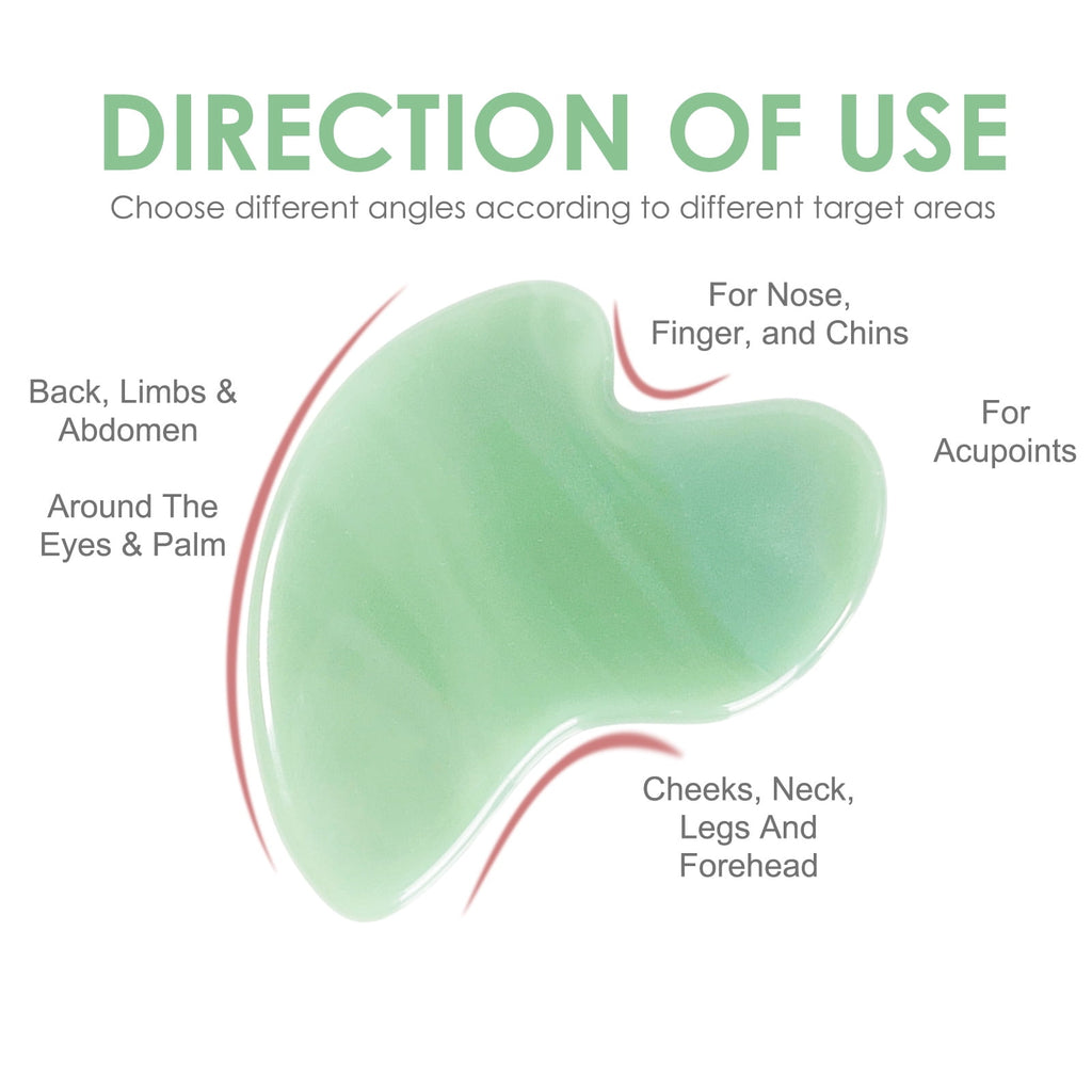 Tool + Black Castor Massage Oil, Natural Jade Tool for Face & Eye, for Puffiness Reducing & Jawline Sculpting, Relaxa... - Image 5