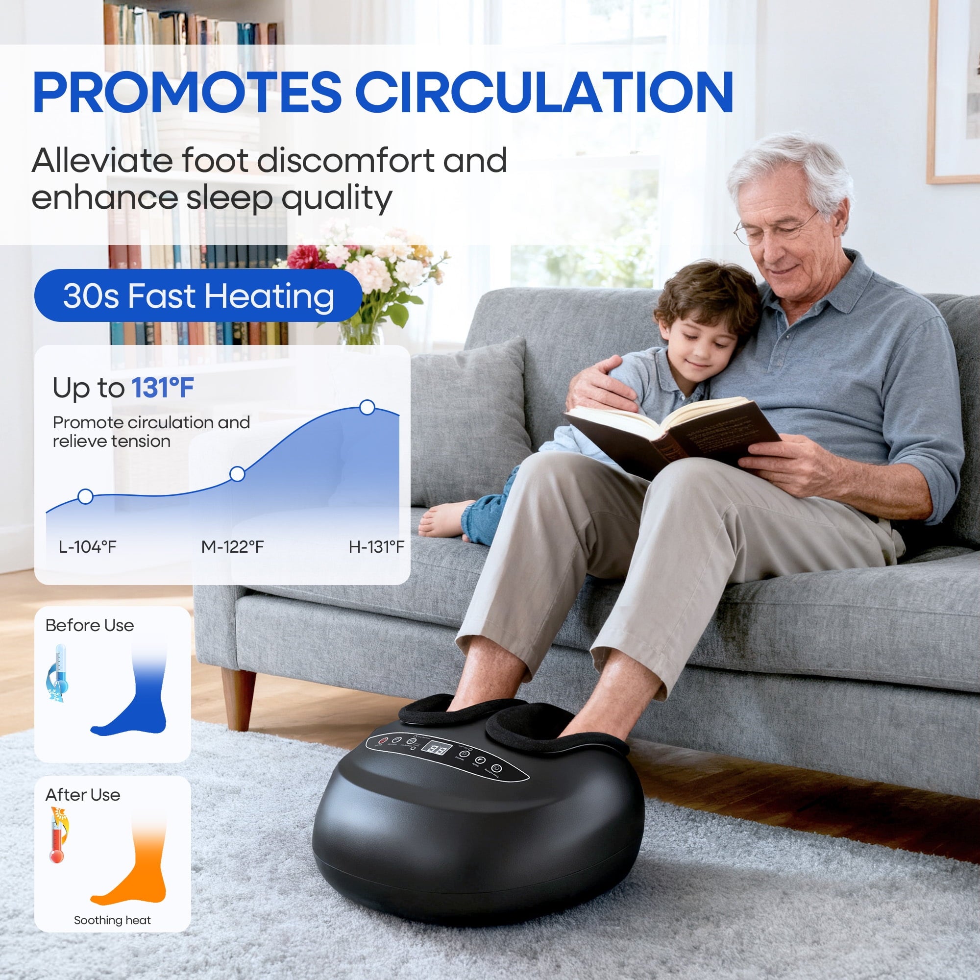Massager Machine with Heat, Rolling, Deep Kneading, Massager,Birthday Christmas Gifts for Mom Dad Women Men - Image 5
