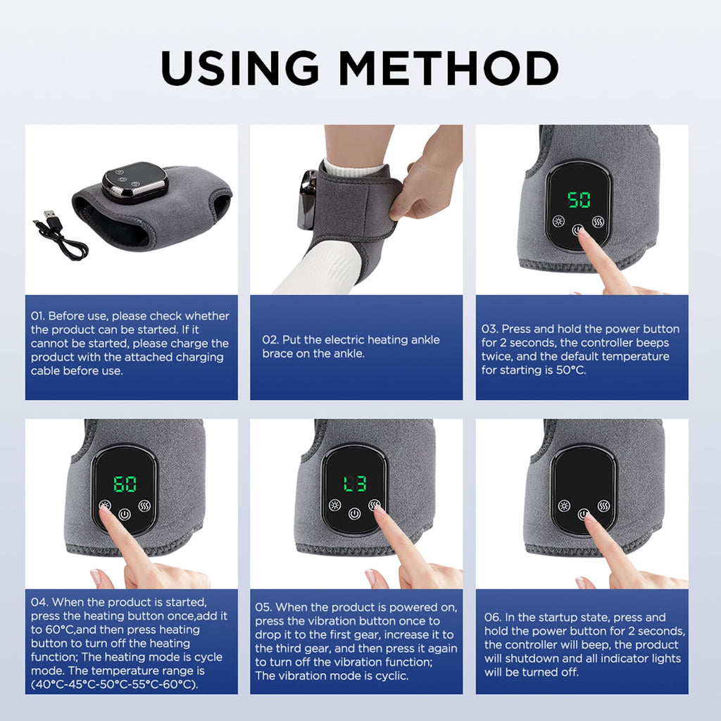 with Heat - Perfect Gift for Parents & Couples, 3 Vibration Modes, 5 Heat Levels, Cordless Foot for Home & Travel - Image 2